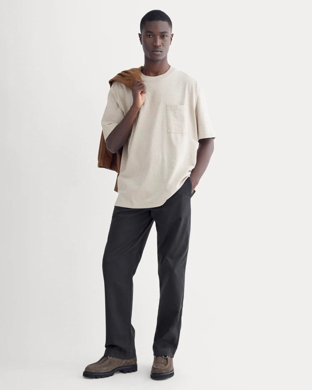 Oversized Midweight Tee | Heathered Oatmeal - Image 3