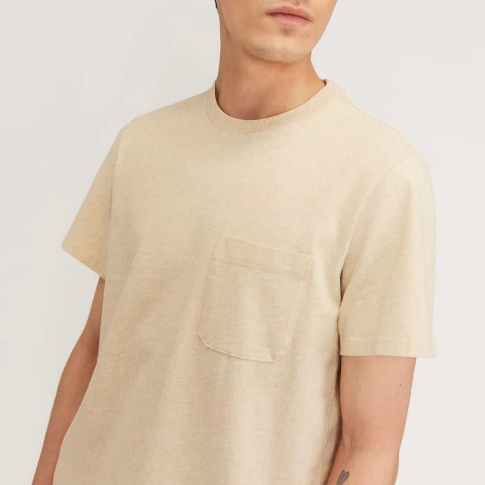 The Premium-Weight Pocket Tee | Uniform | Heathered Cashew - Image 4