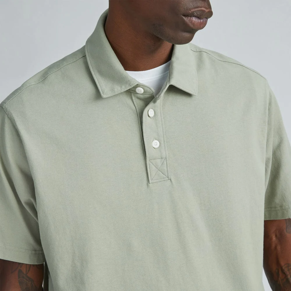 The Premium Weight Relaxed Polo | Seagrass - Image 4