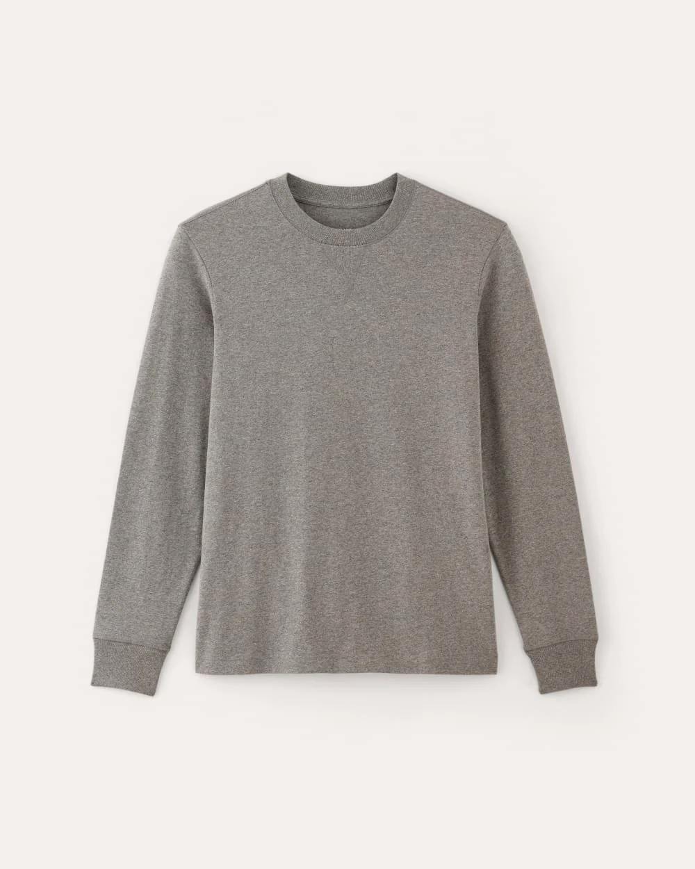 The Premium-Weight Relaxed Crew | Heathered Mid-Grey - Image 2