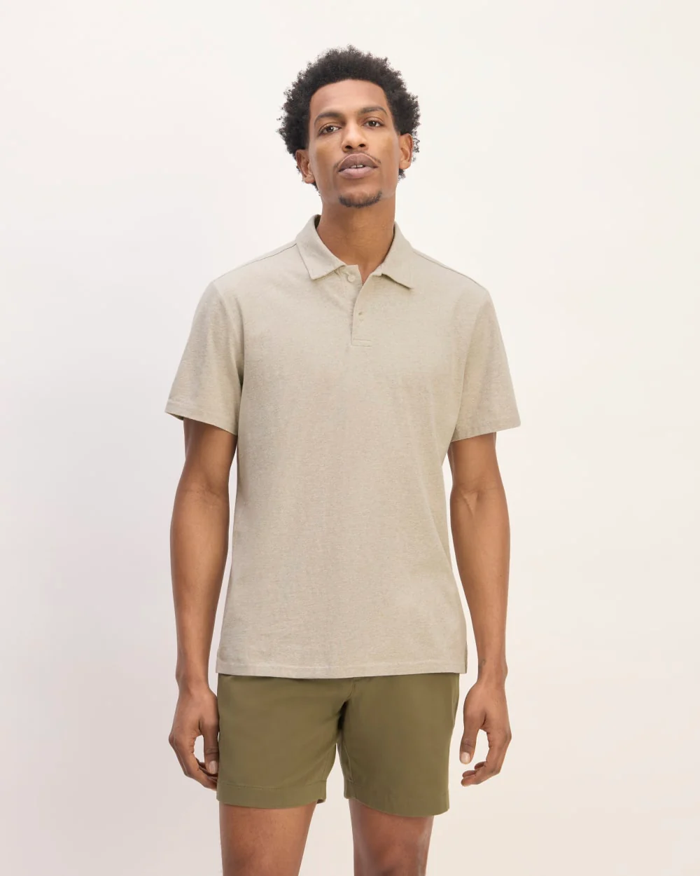 The Premium Weight Short-Sleeve Polo | Heather Oatmeal