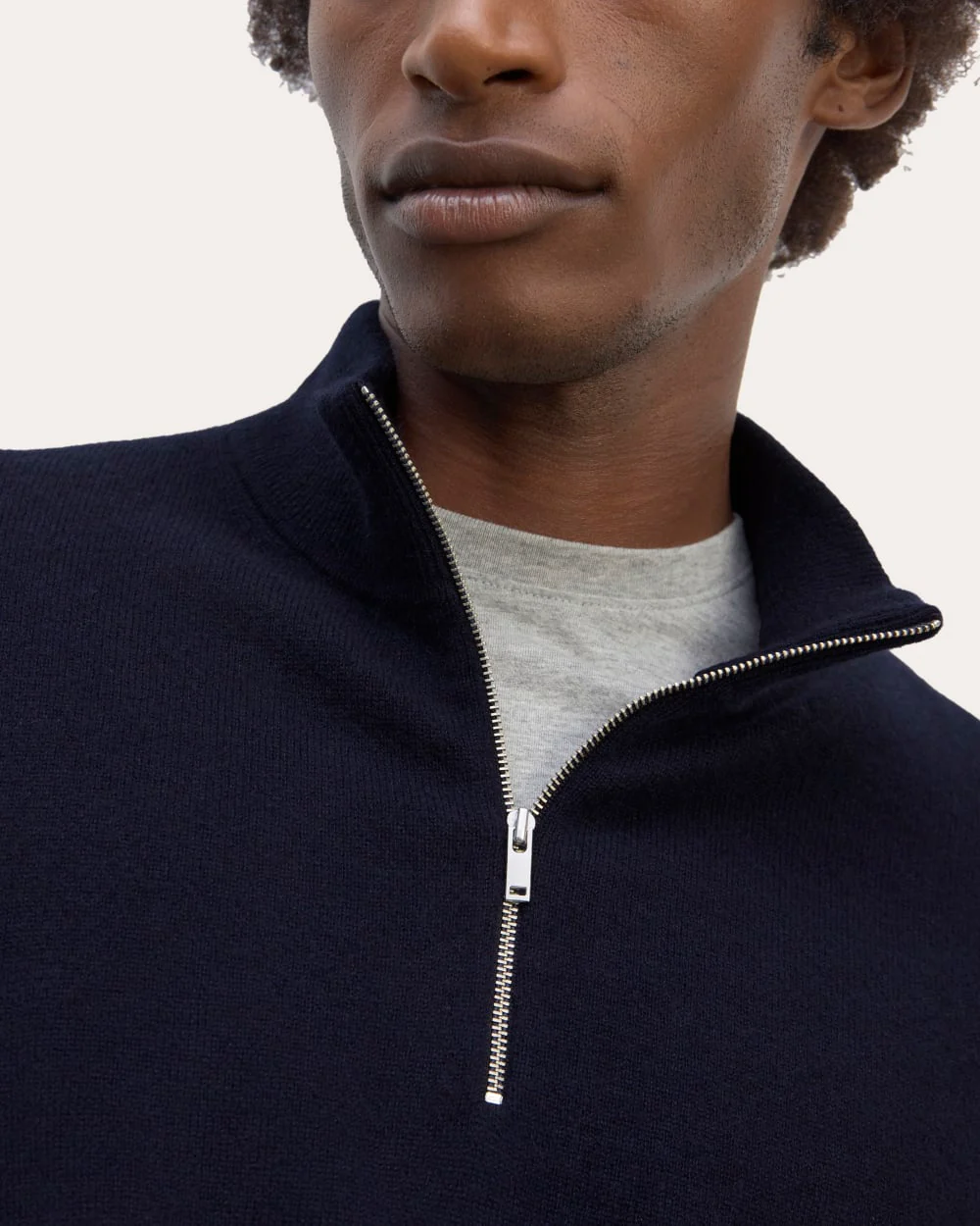 The Quarter-Zip in Cashmere |  Navy - Image 4