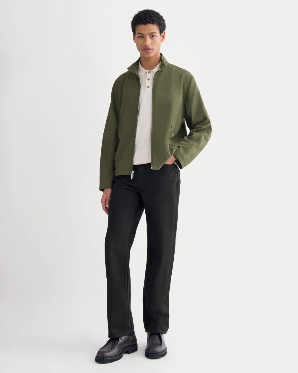 Re:Cycled Nylon Harrington Jacket | Olive Night - Image 4