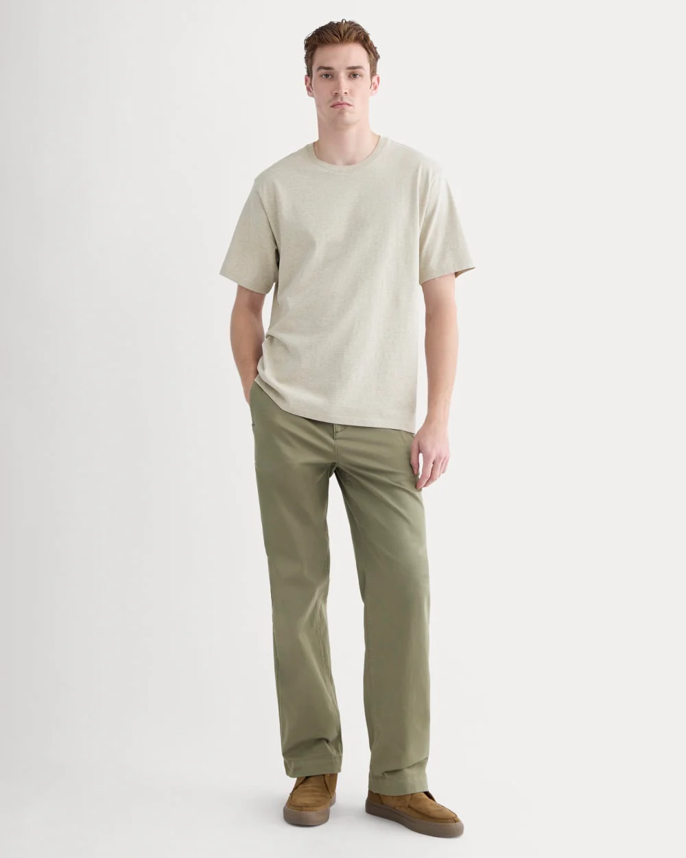 Relaxed Midweight Tee | Heathered Oatmeal - Image 3