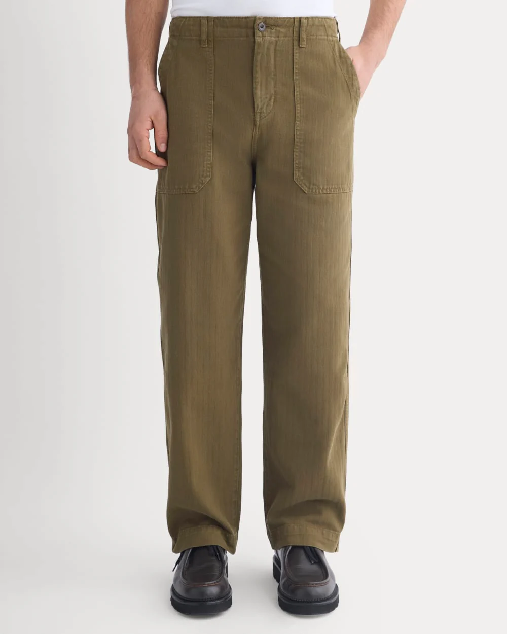 Relaxed Herringbone Fatigue Pants | Beech - Image 5