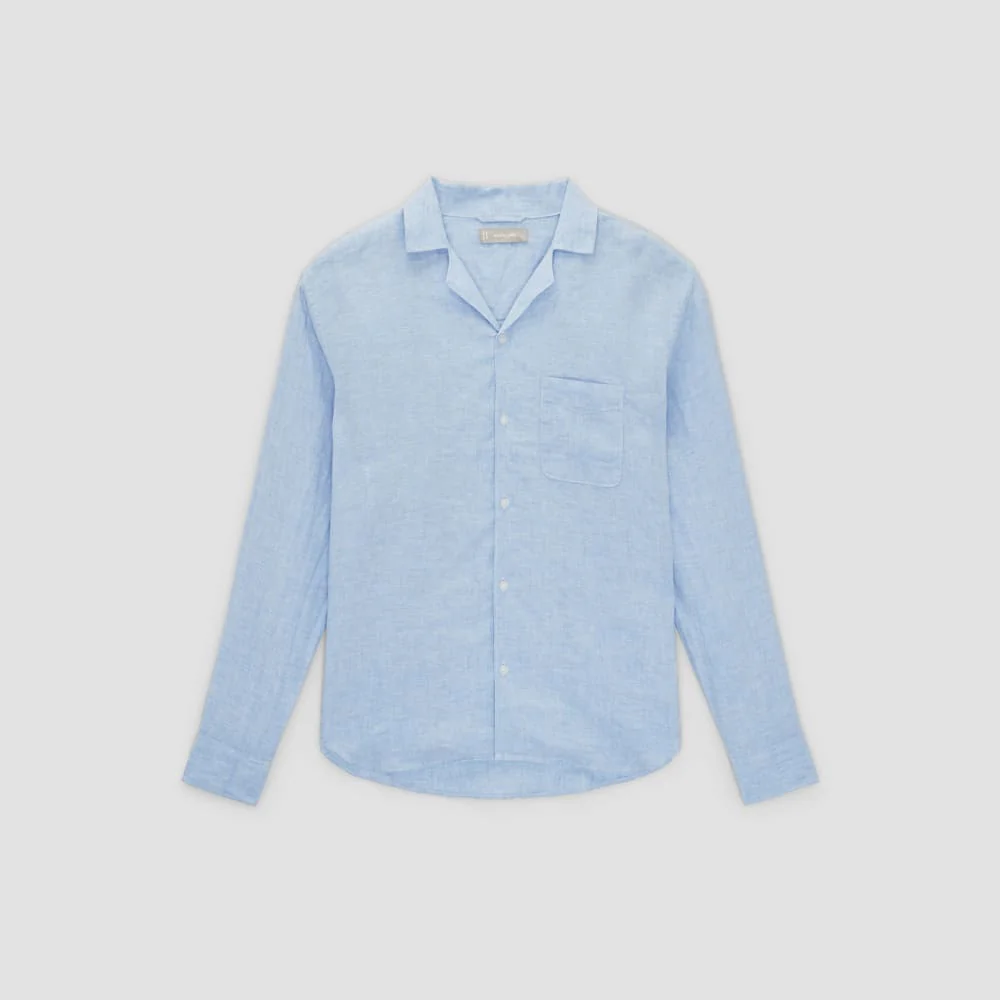 The Relaxed Linen Long-Sleeve Shirt | Light Blue - Image 3