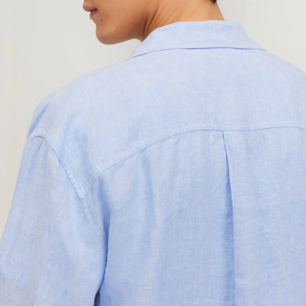 The Relaxed Linen Long-Sleeve Shirt | Light Blue - Image 5