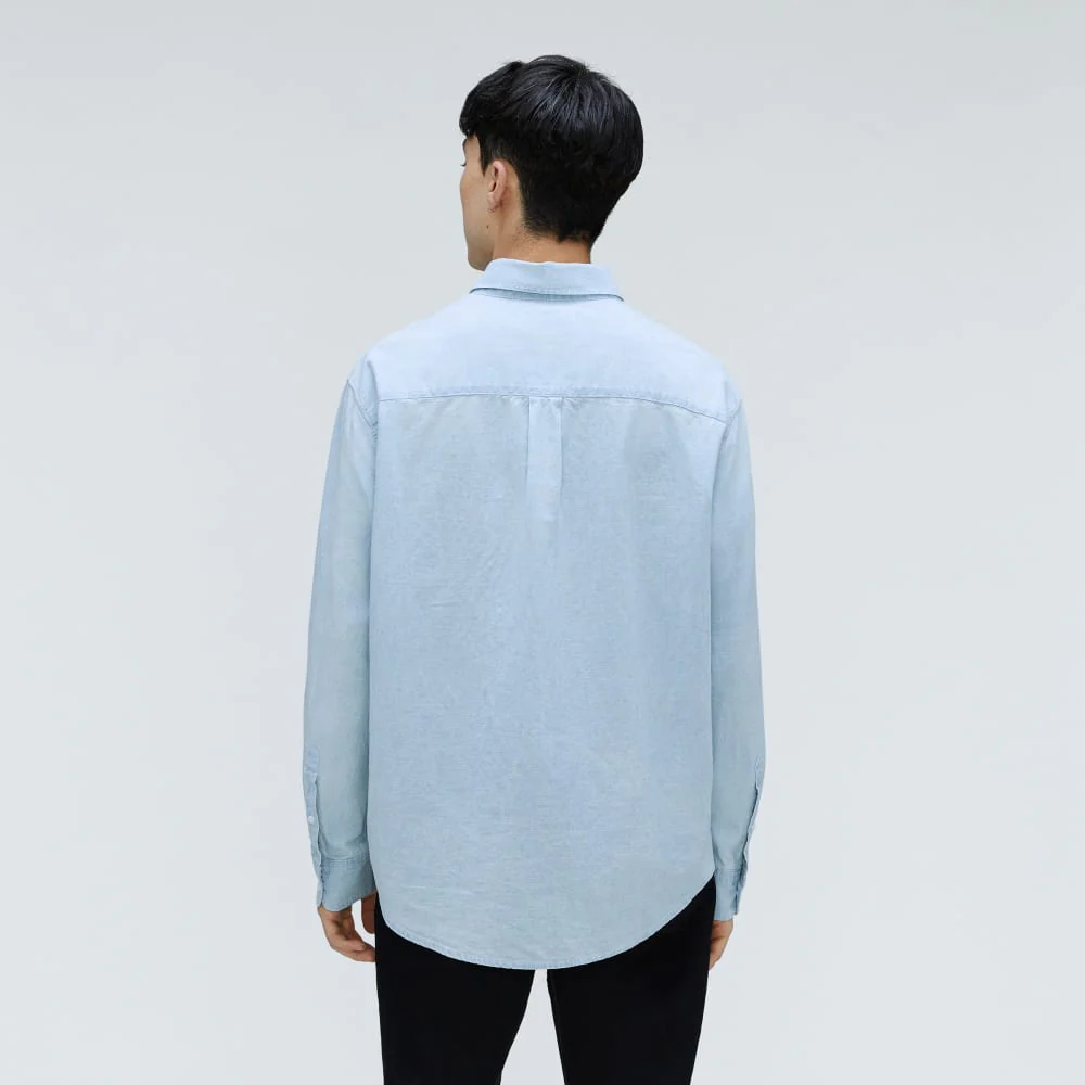 The Relaxed Organic Chambray Shirt  | Icy Blue - Image 3