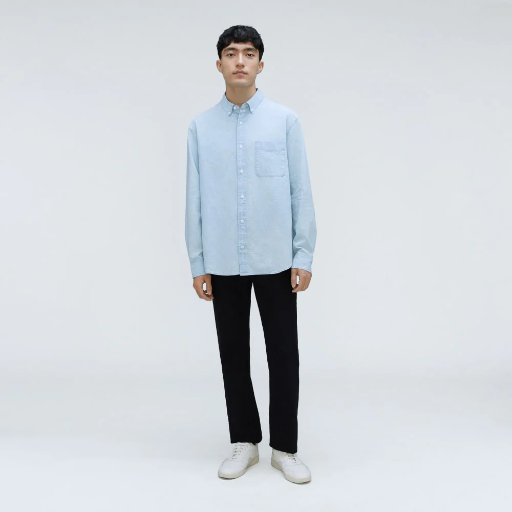 The Relaxed Organic Chambray Shirt  | Icy Blue - Image 4