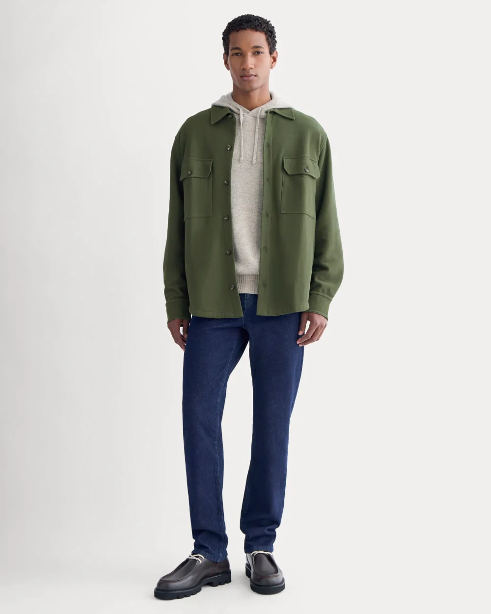 Relaxed Knit Utility Shirt | Dark Forest - Image 3