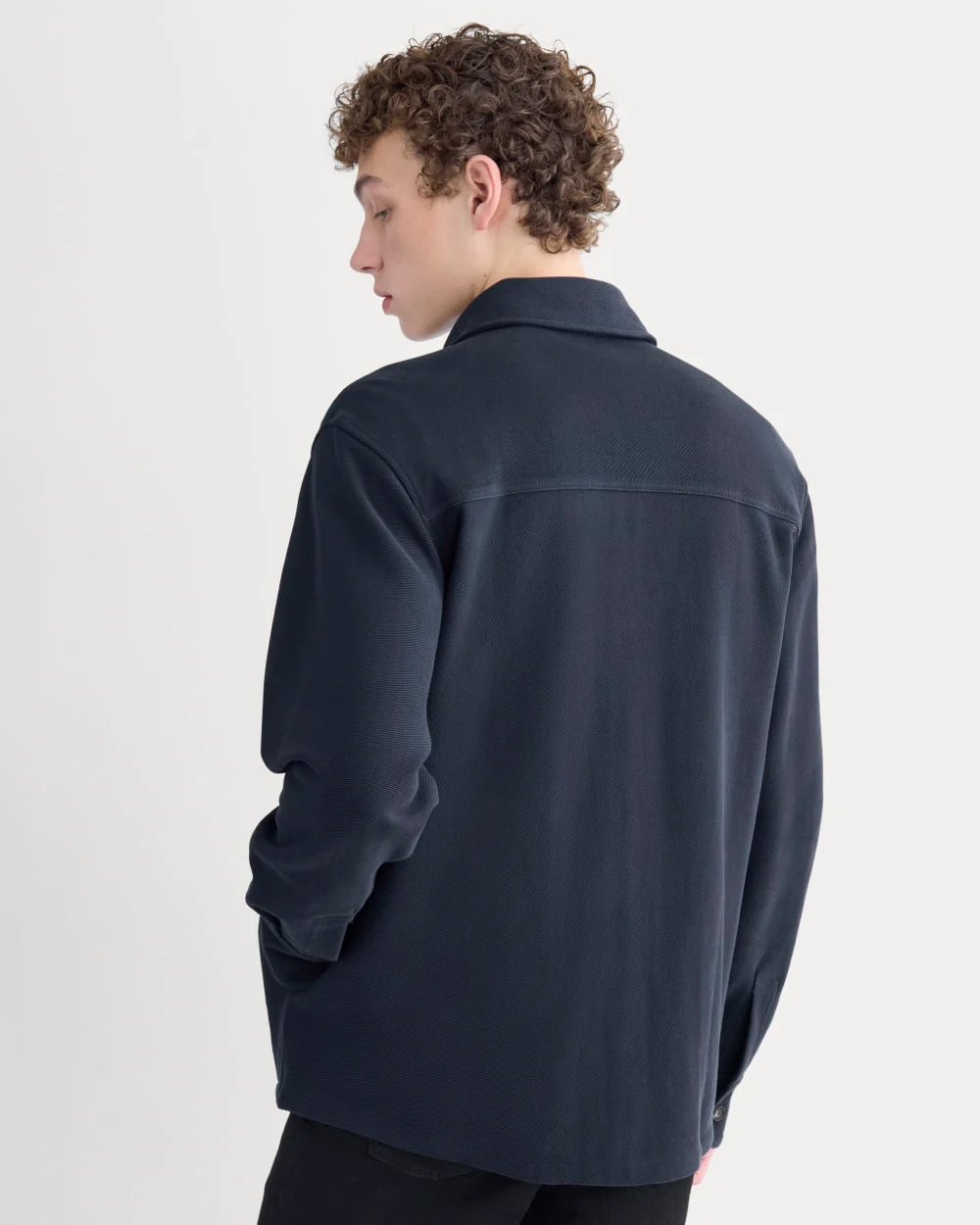 Relaxed Knit Utility Shirt | Navy - Image 4