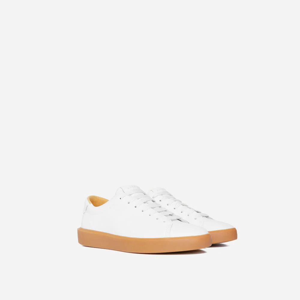The ReLeather® Tennis Shoe | White / Gum Sole - Image 3