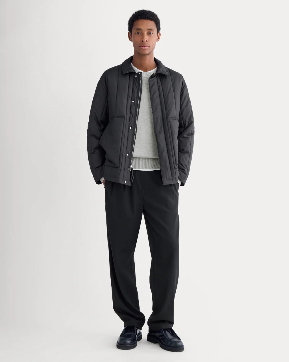 ReNew Vertical-Quilted Jacket | Black - Image 3