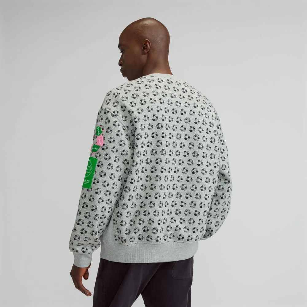 The ReTrack Crewneck Sweatshirt | Earth Day Grey Multi - Image 3