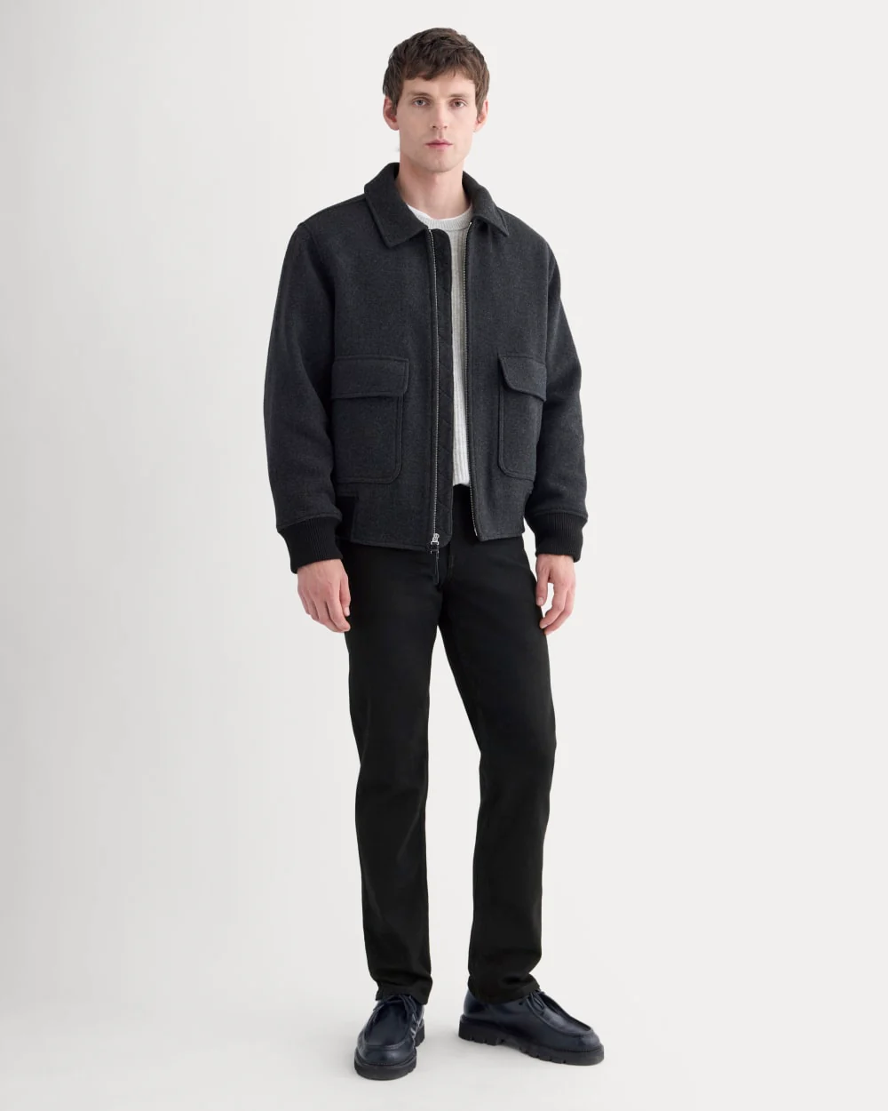 ReWool Flight Jacket | Heather Charcoal - Image 3