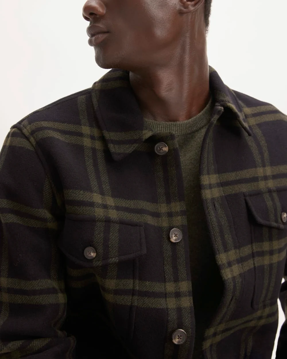 The ReWool® Oversized Shirt Jacket | Black / Olive - Image 4