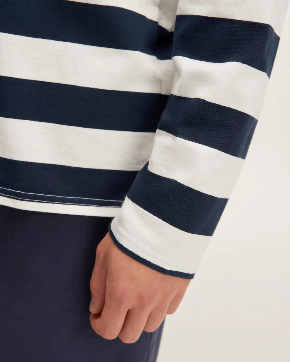 The Premium-Weight Rugby Shirt |  Navy / Bone - Image 5
