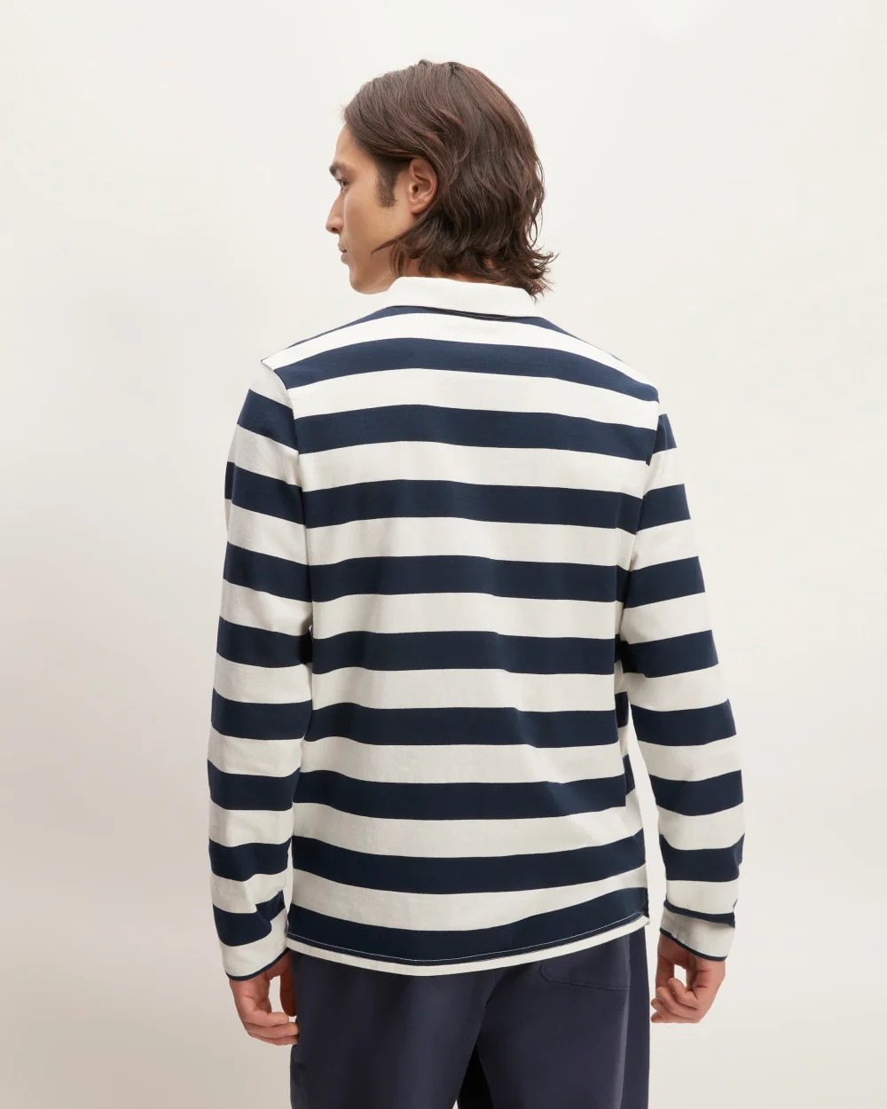 The Premium-Weight Rugby Shirt |  Navy / Bone - Image 6