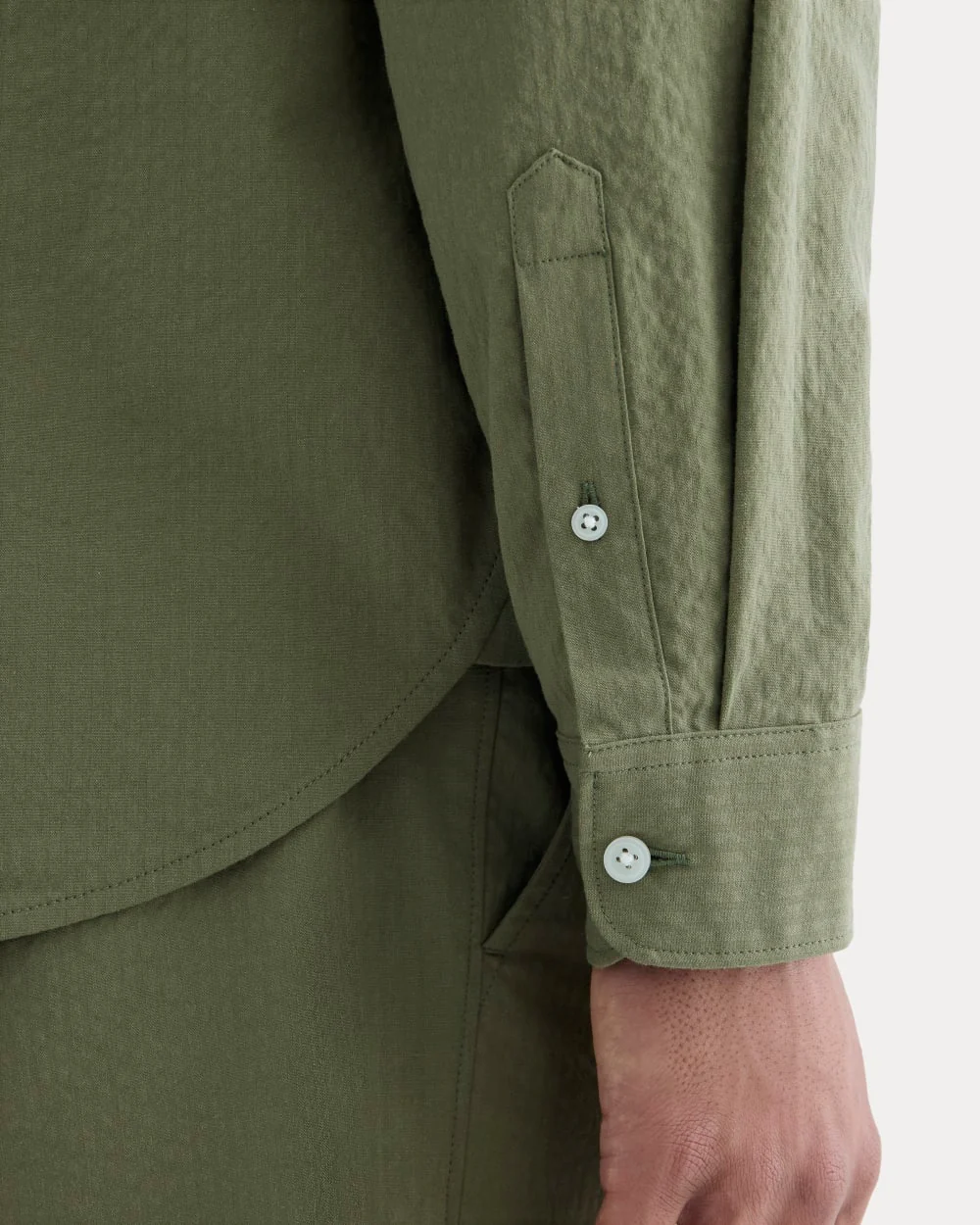 The Seersucker Long-Sleeve Shirt | Lichen Green - Image 4