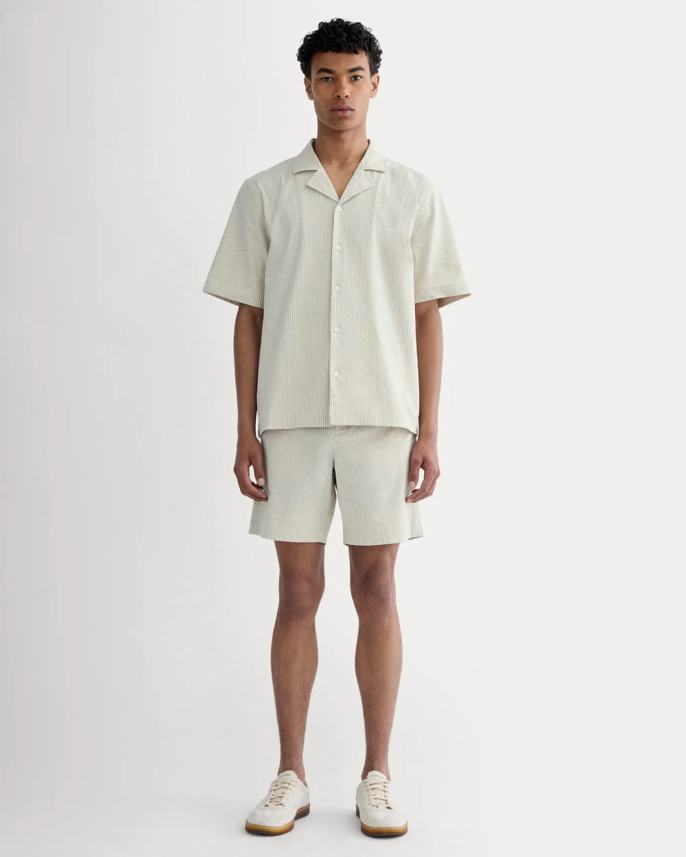 The Seersucker Resort Shirt | Trench Coat Khaki / Natural - Image 3