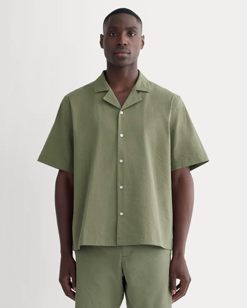 The Seersucker Resort Shirt | Lichen Green