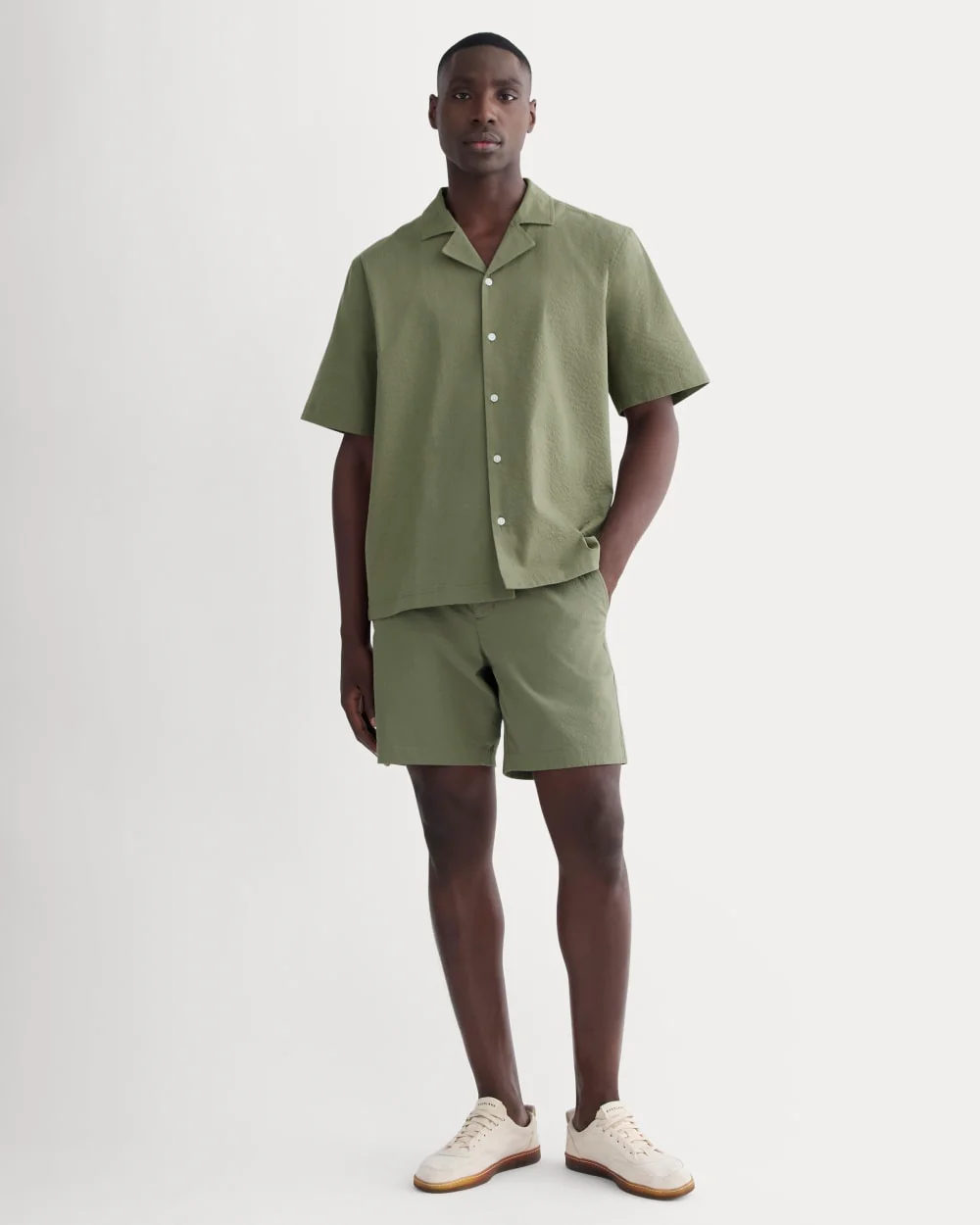 The Seersucker Resort Shirt | Lichen Green - Image 3