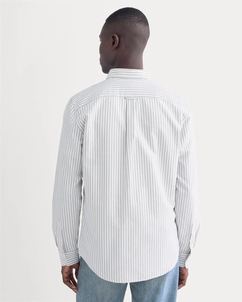 The Slim Oxford Shirt | Bone/Navy | Tall - Image 5