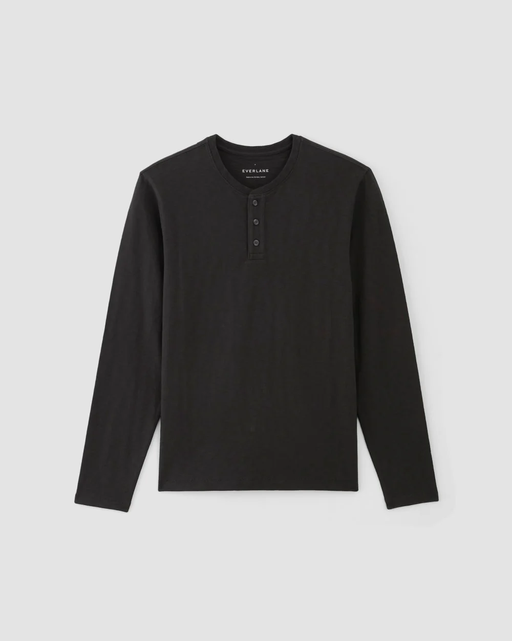 The Slub Long-Sleeve Henley | Black - Image 2