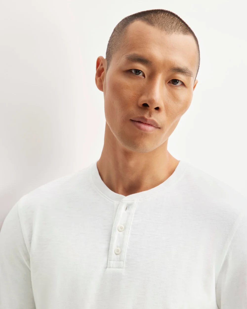 The Slub Long-Sleeve Henley | White - Image 3
