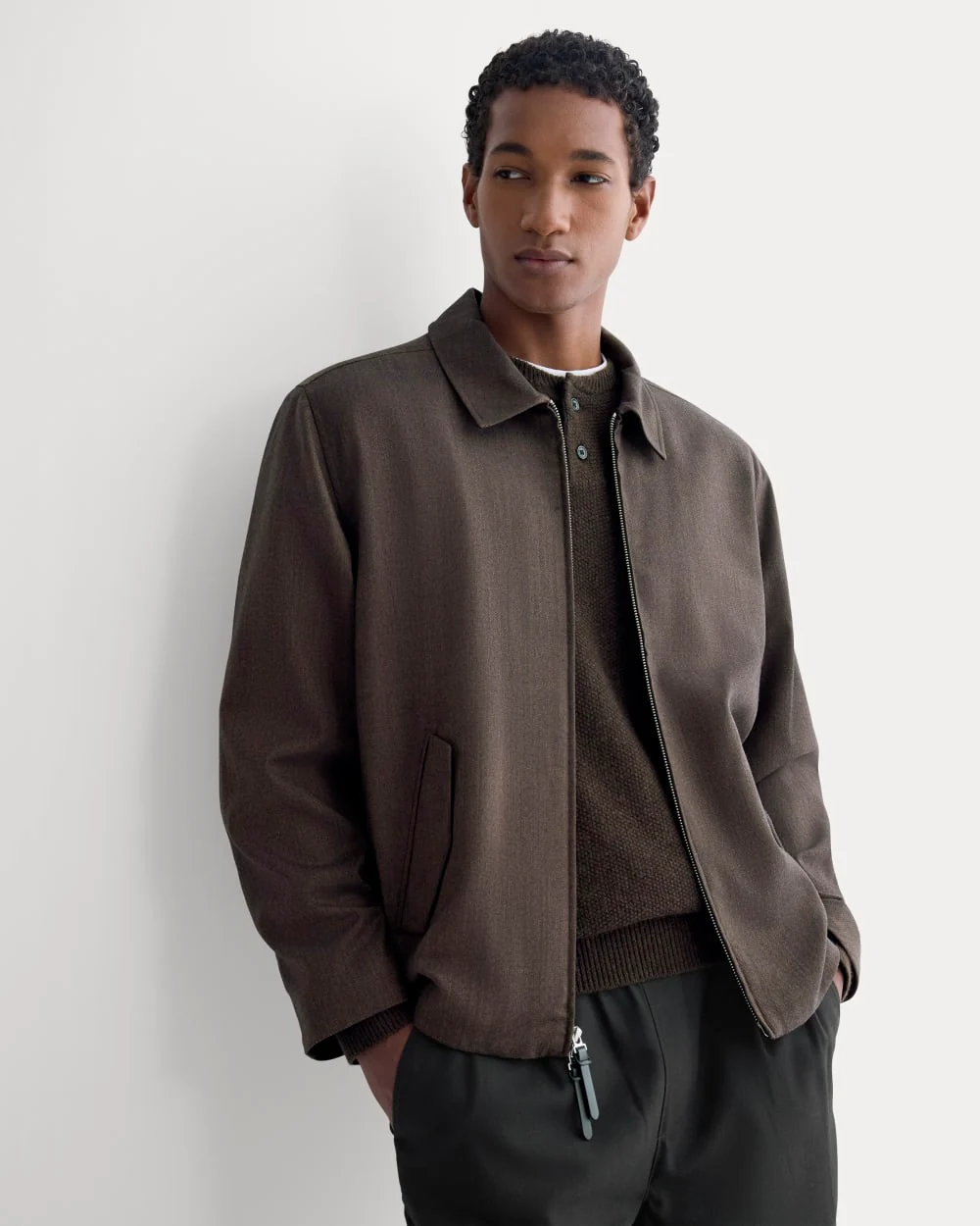 Tailored Zip Jacket | Heathered Fudge - Image 7