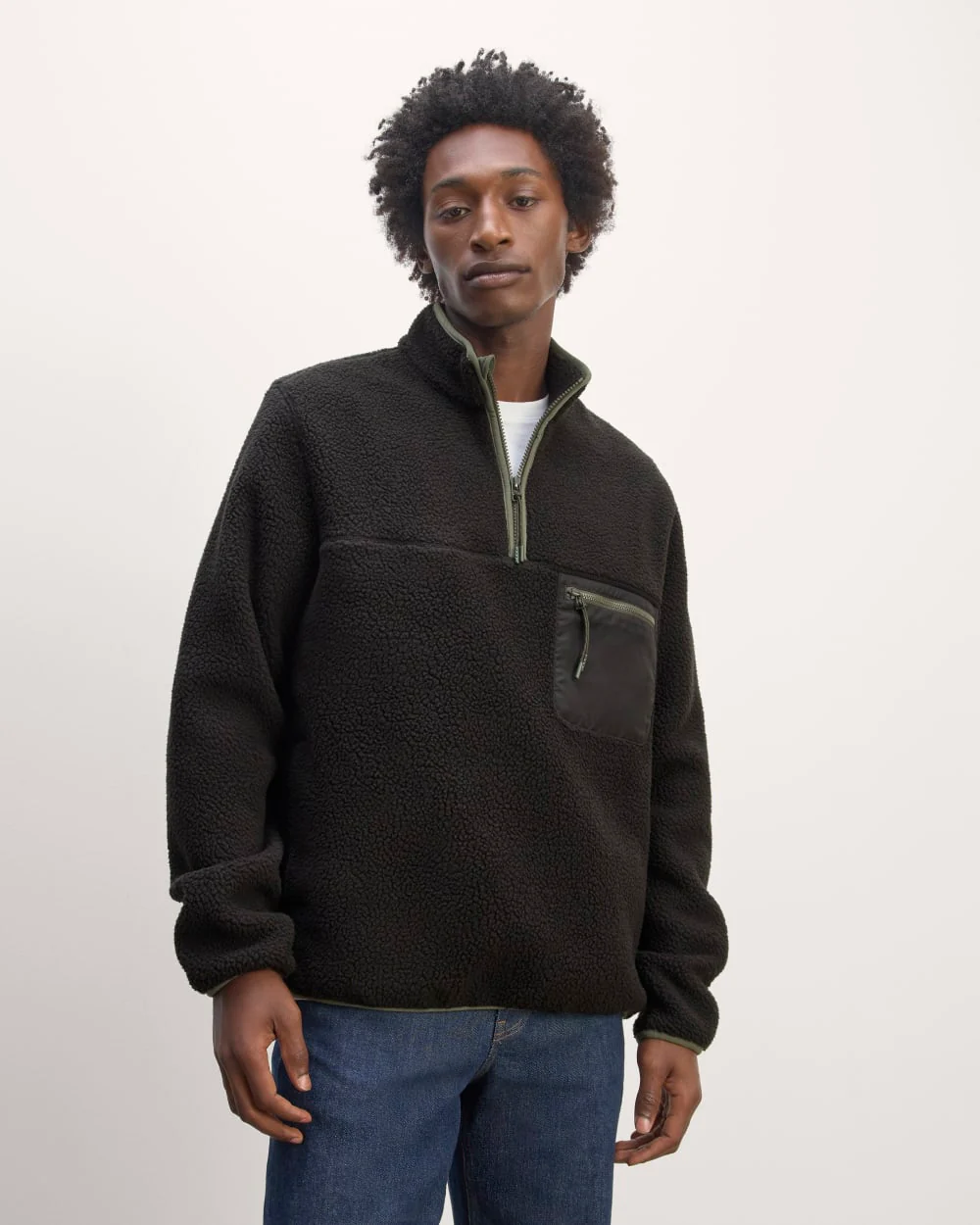 The Teddy Quarter-Zip Fleece | Black