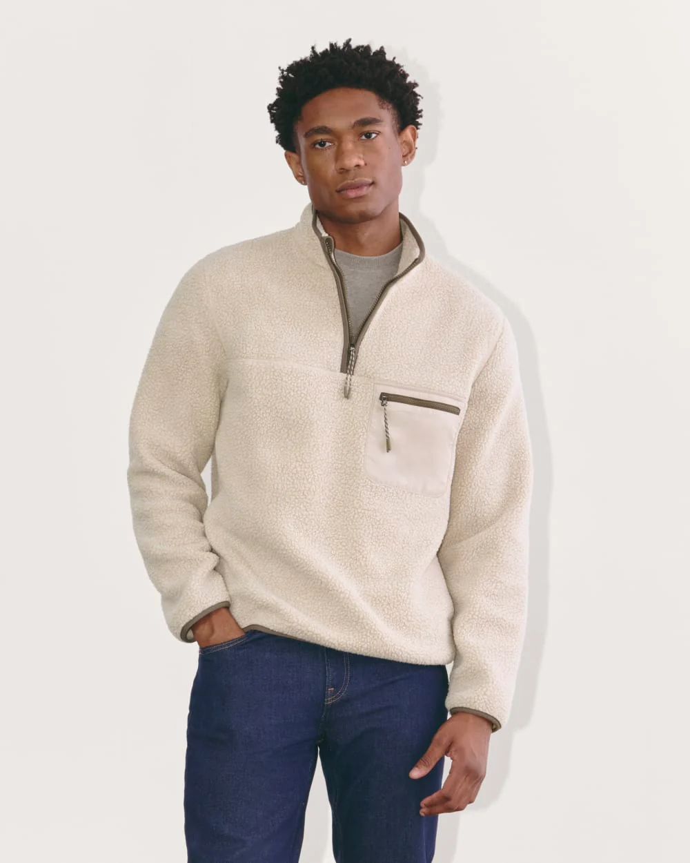 The Teddy Quarter-Zip Fleece | Heathered Oat - Image 3