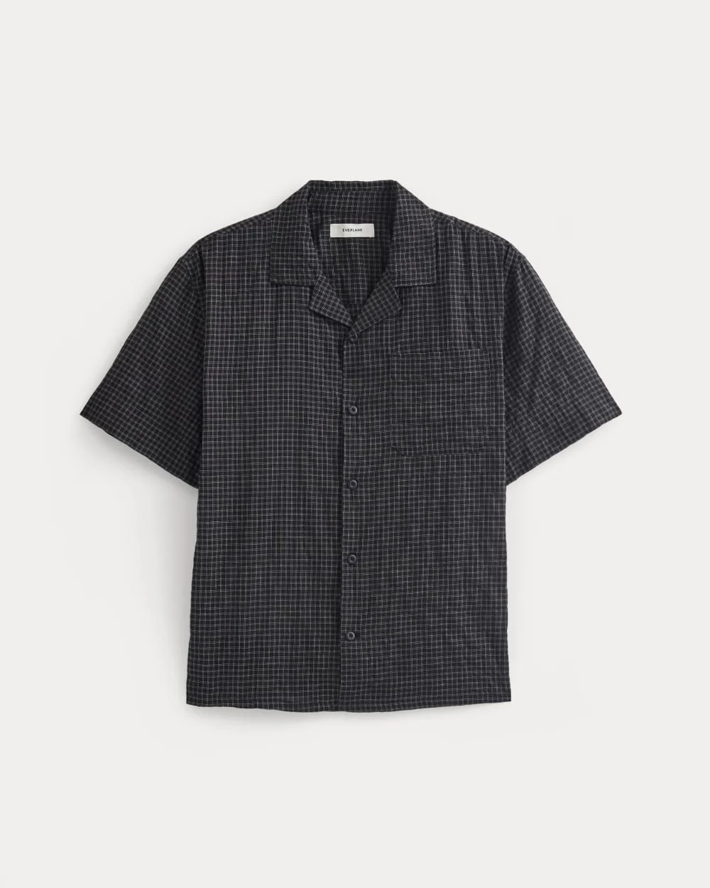 Textured Voile Resort Shirt | Black Plaid - Image 2