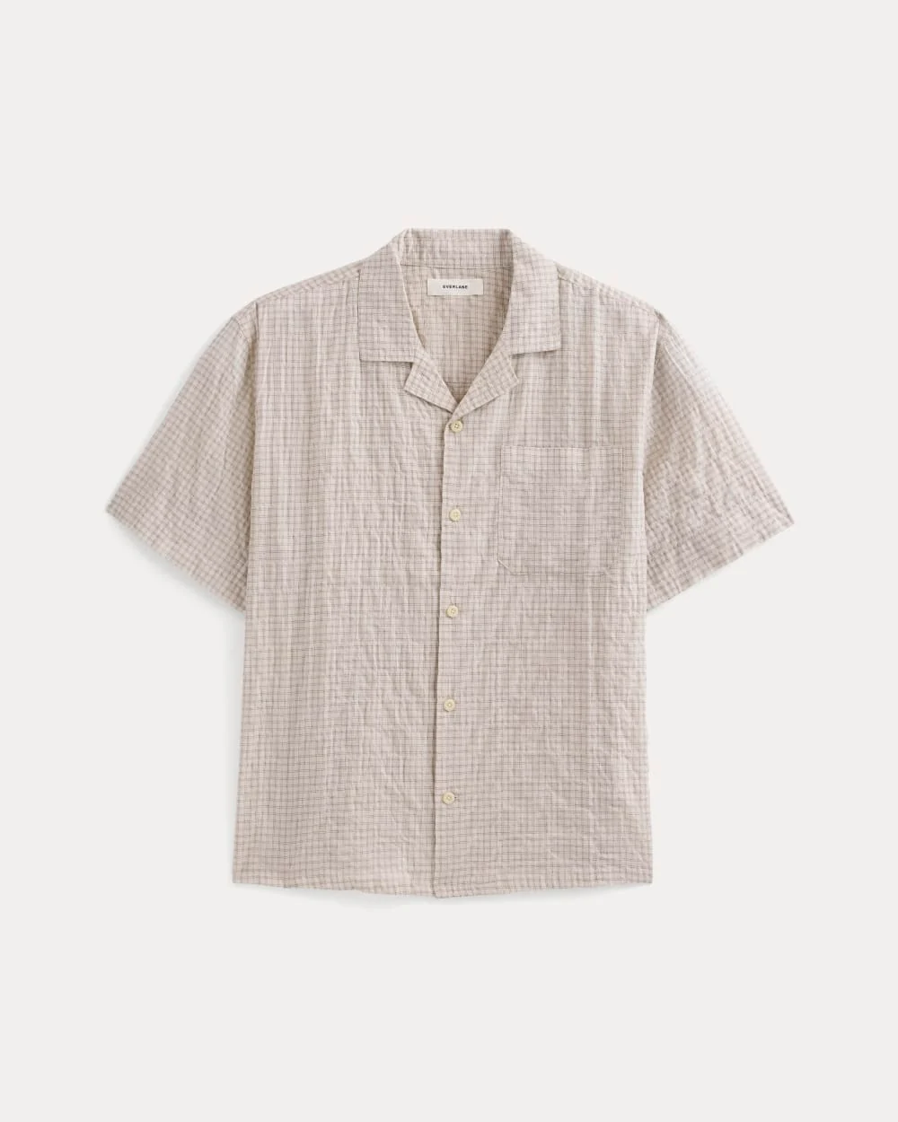 Textured Voile Resort Shirt | Natural Plaid - Image 2