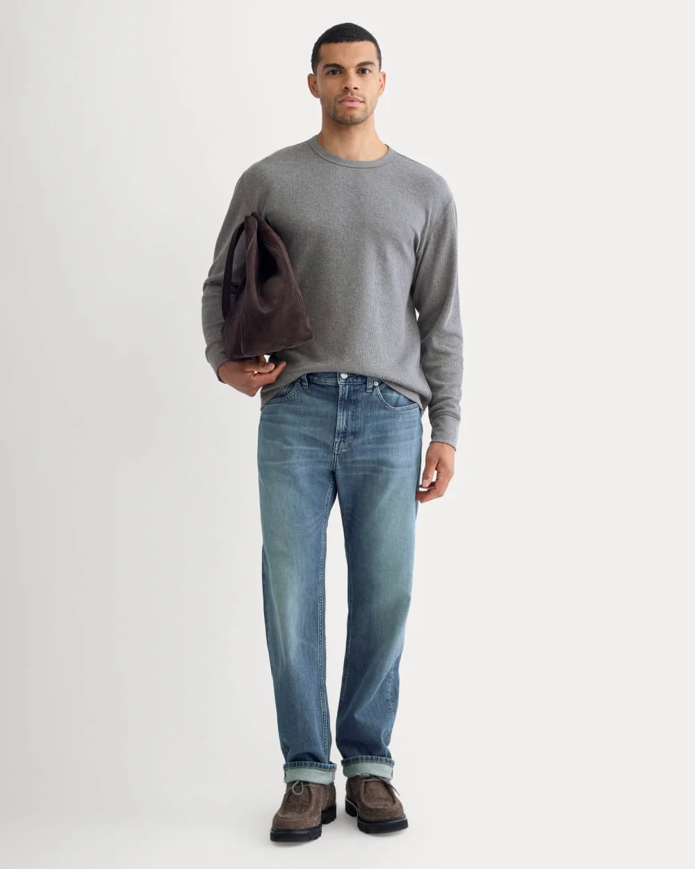 Thermal Crew in Cozy Waffle | Heathered Charcoal - Image 3