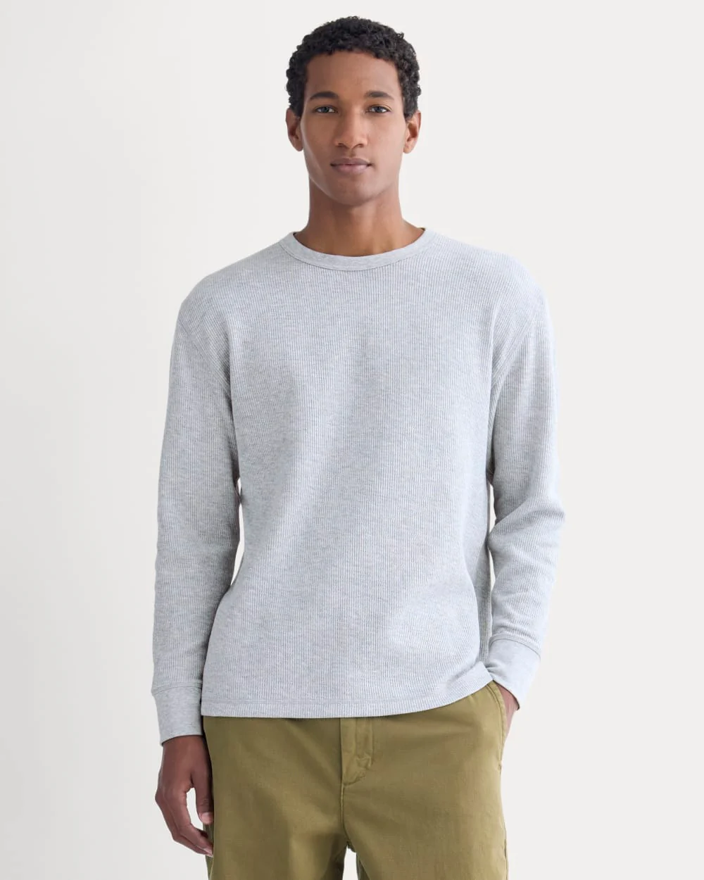 Thermal Crew in Cozy Waffle | Soft Heather Grey