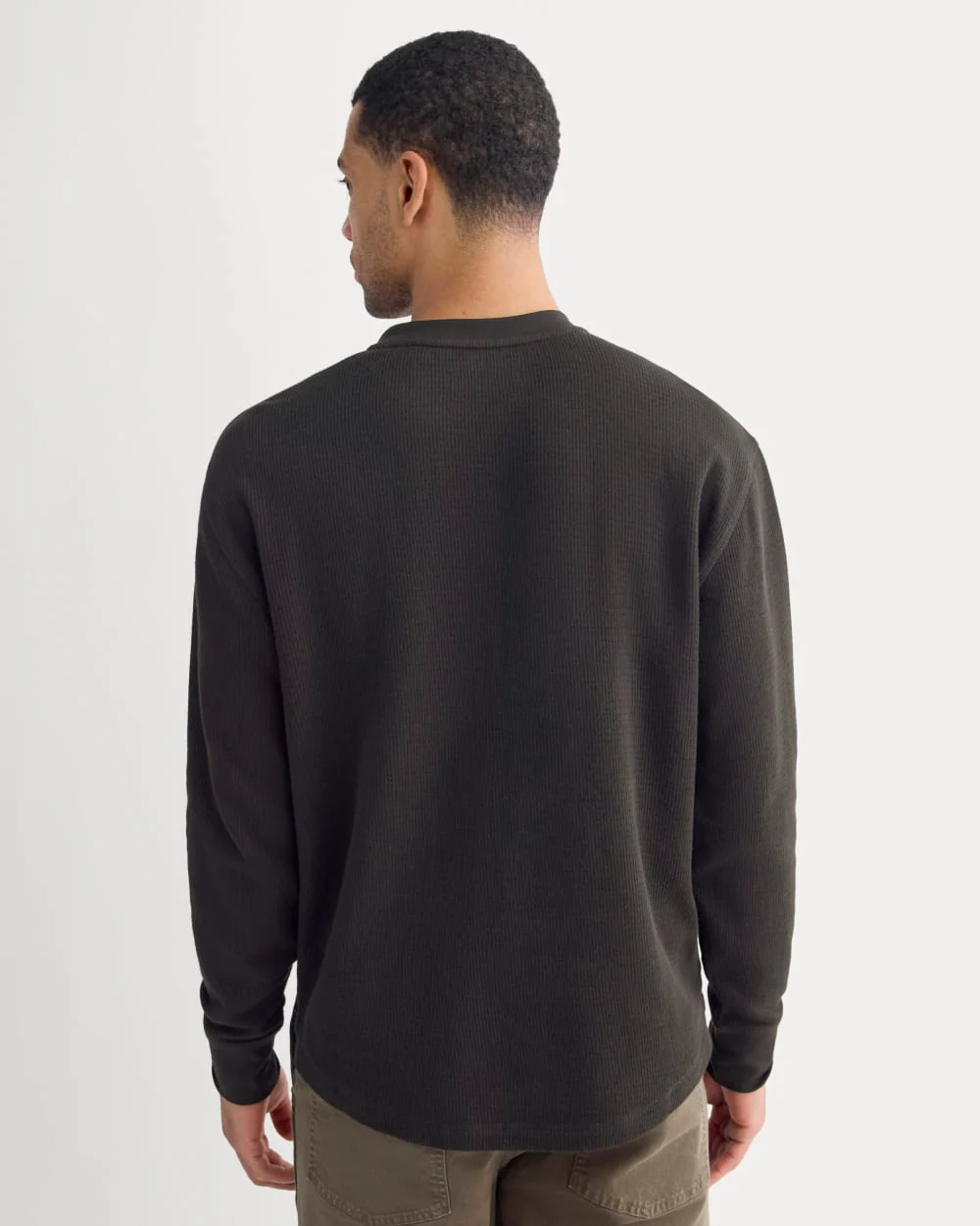 Thermal Henley in Cozy Waffle | Black - Image 5