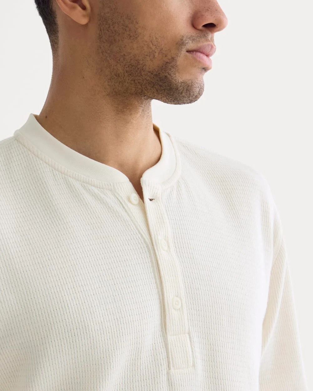 Thermal Henley in Cozy Waffle | Bone - Image 4
