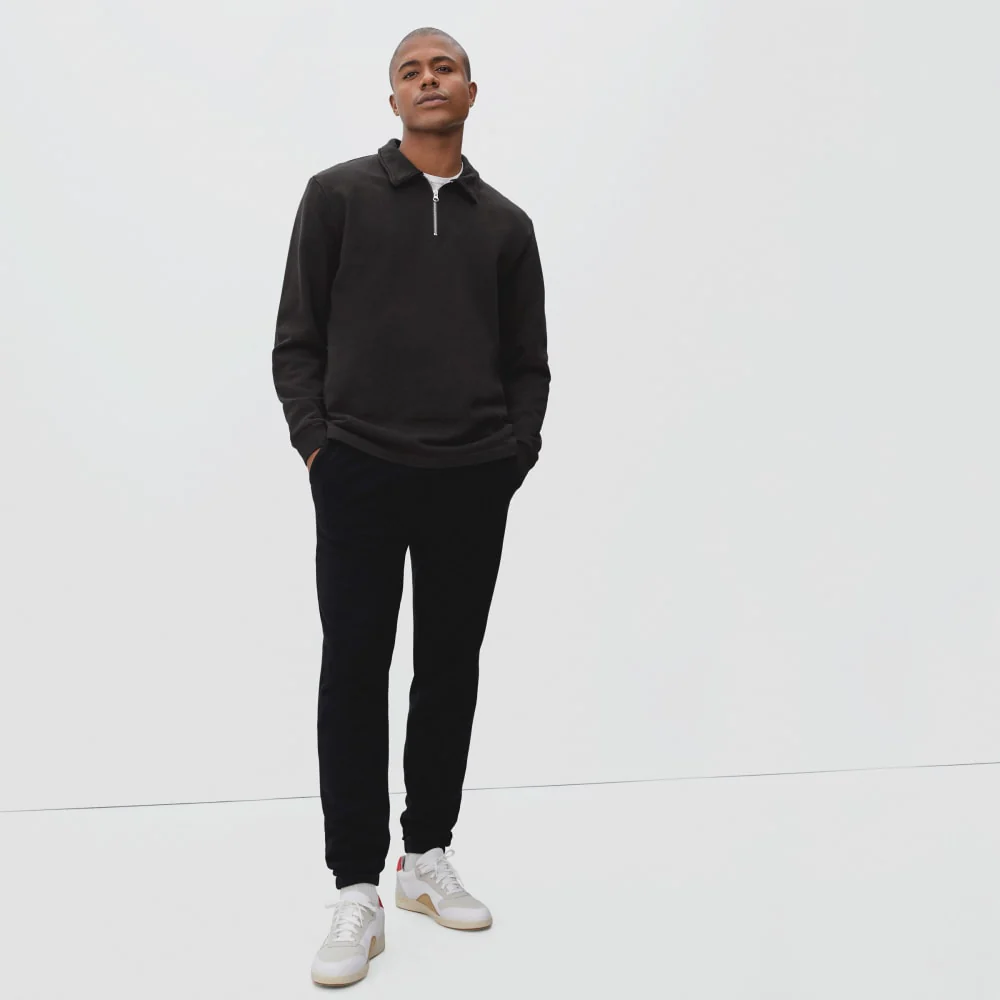 The Track Quarter-Zip Sweatshirt | Black - Image 3