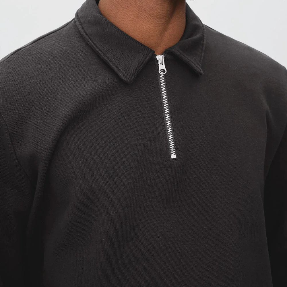 The Track Quarter-Zip Sweatshirt | Black - Image 5