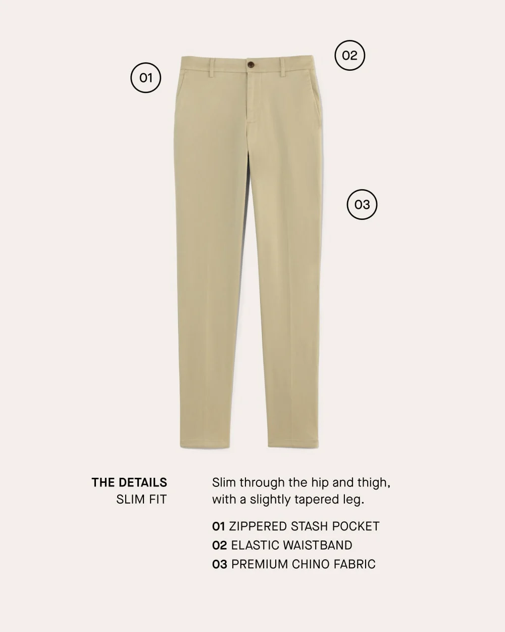 The Transit Chino | Trench Coat Khaki | Slim - Image 4