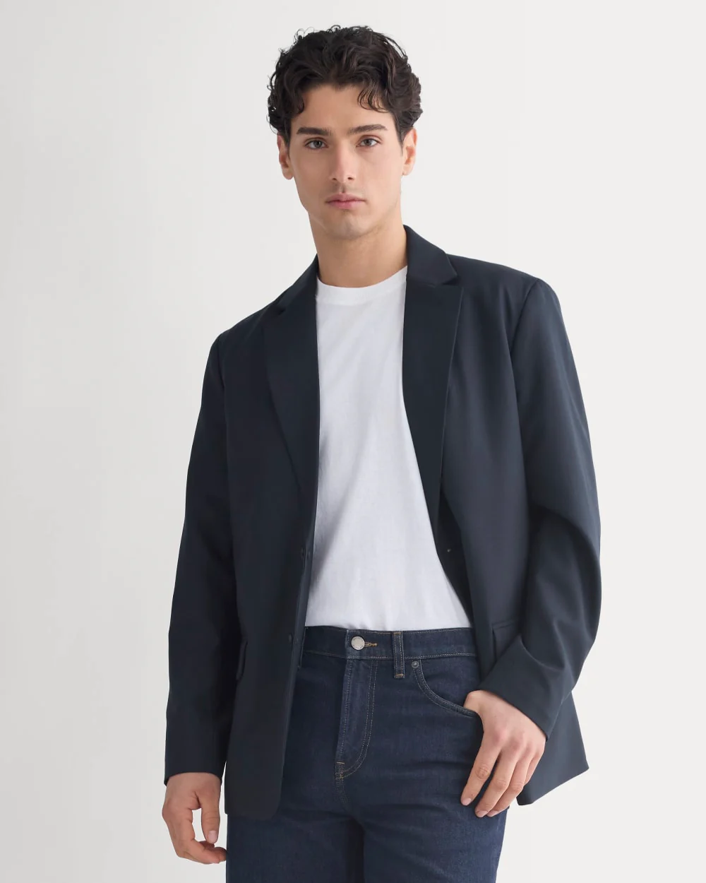 Tropical Wool Blazer | Dark Navy