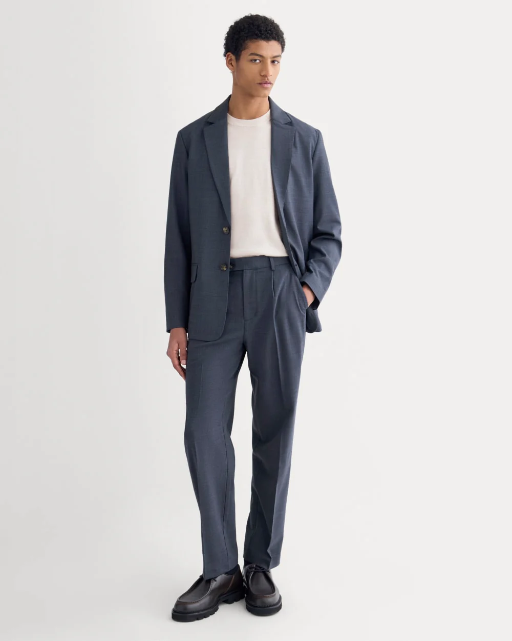 Tropical Wool Blazer | Heathered Navy - Image 3