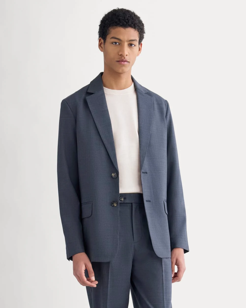 Tropical Wool Blazer | Heathered Navy - Image 4
