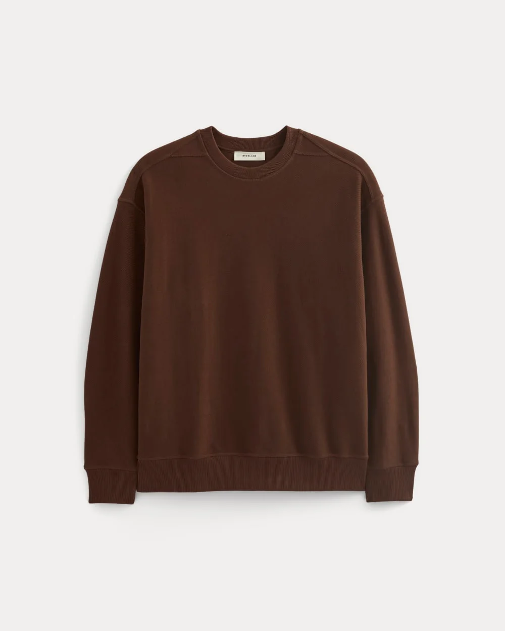 Twill Terry Jacquard Crew Sweatshirt | Dark Mahogany - Image 2