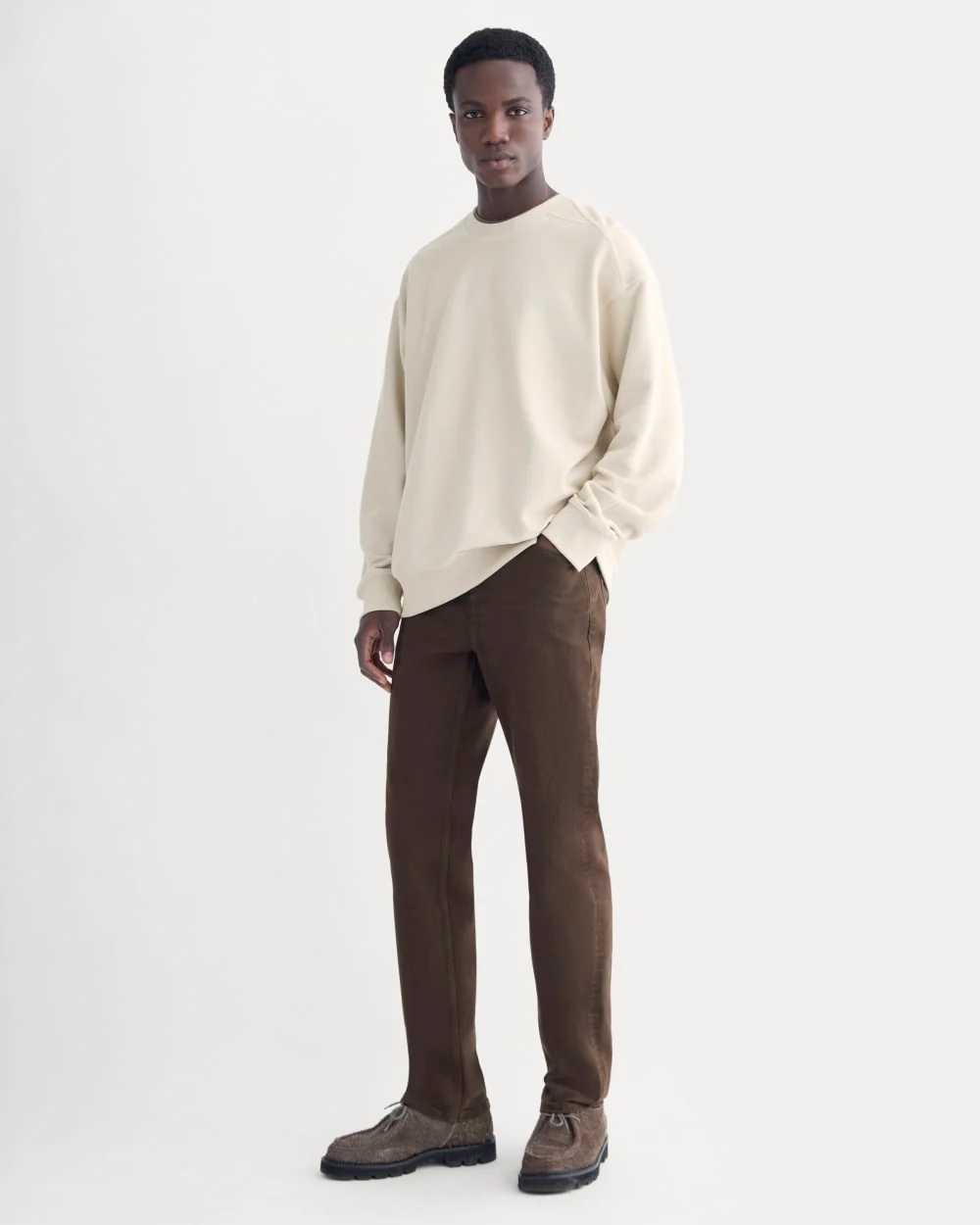 Twill Terry Jacquard Crew Sweatshirt | Peyote - Image 3