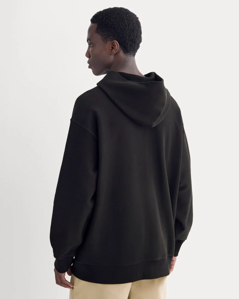 Twill Terry Jacquard Hoodie | Black - Image 5