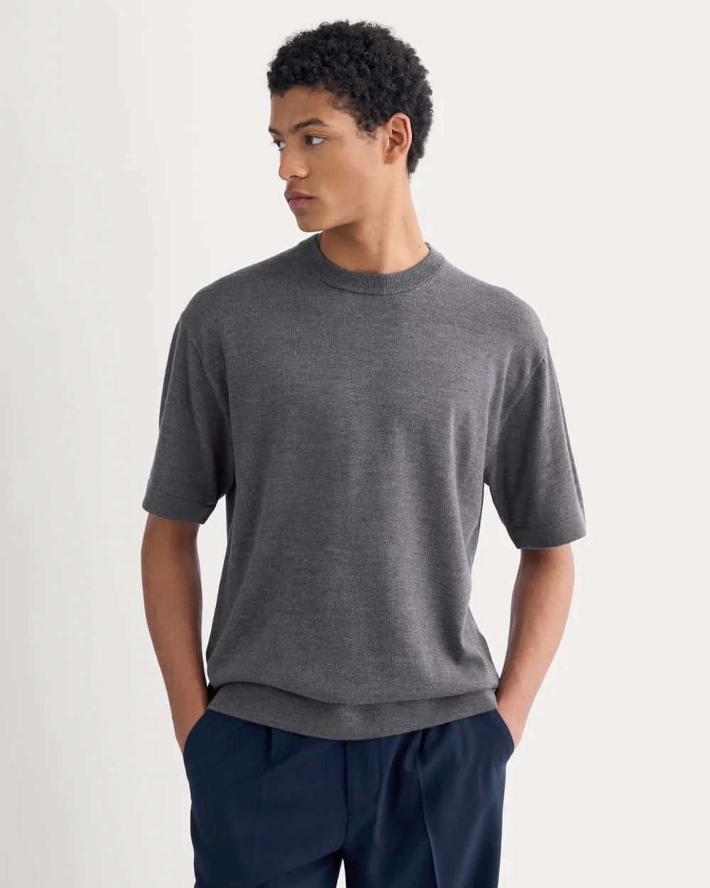 Ultrasoft Sweater Tee | Heather Mid Charcoal - Image 4
