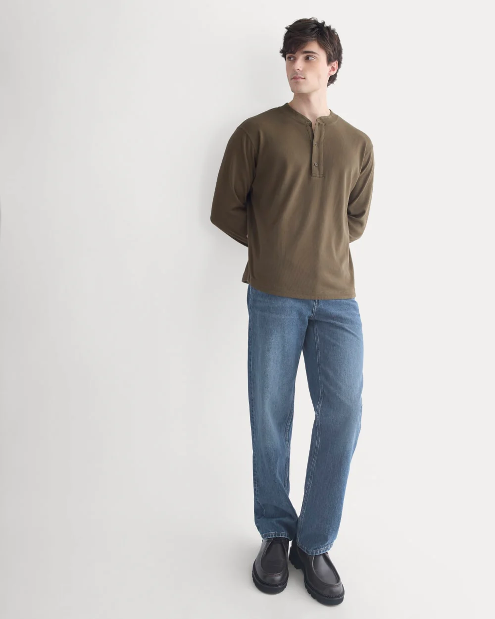 Vintage Rib Henley | Beech - Image 4