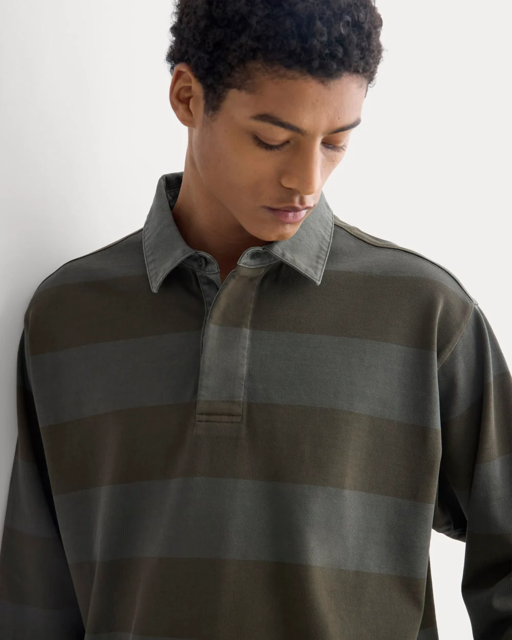 Vintage Rugby Pullover | Overdye Olive Night - Image 3